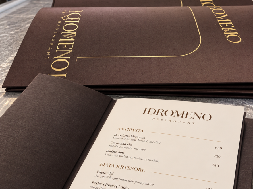 luxury idromeno menu presentation